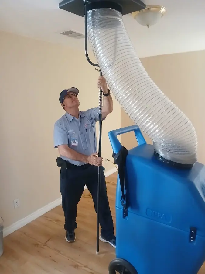 Mini Split Installation technician using HEPA equipment in Murphy